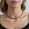 Tiny Gemstone Beaded Choker Necklace, Dainty Faceted Gemstone Beaded Necklace, Waterproof Crystal Beaded